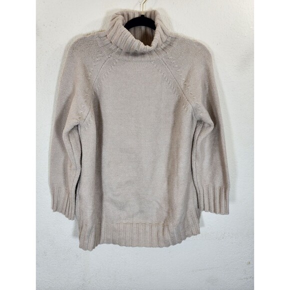 Around 101 Sweater Women's Medium Beige Turtleneck Knit Pullover K-Fashion - Picture 1 of 6